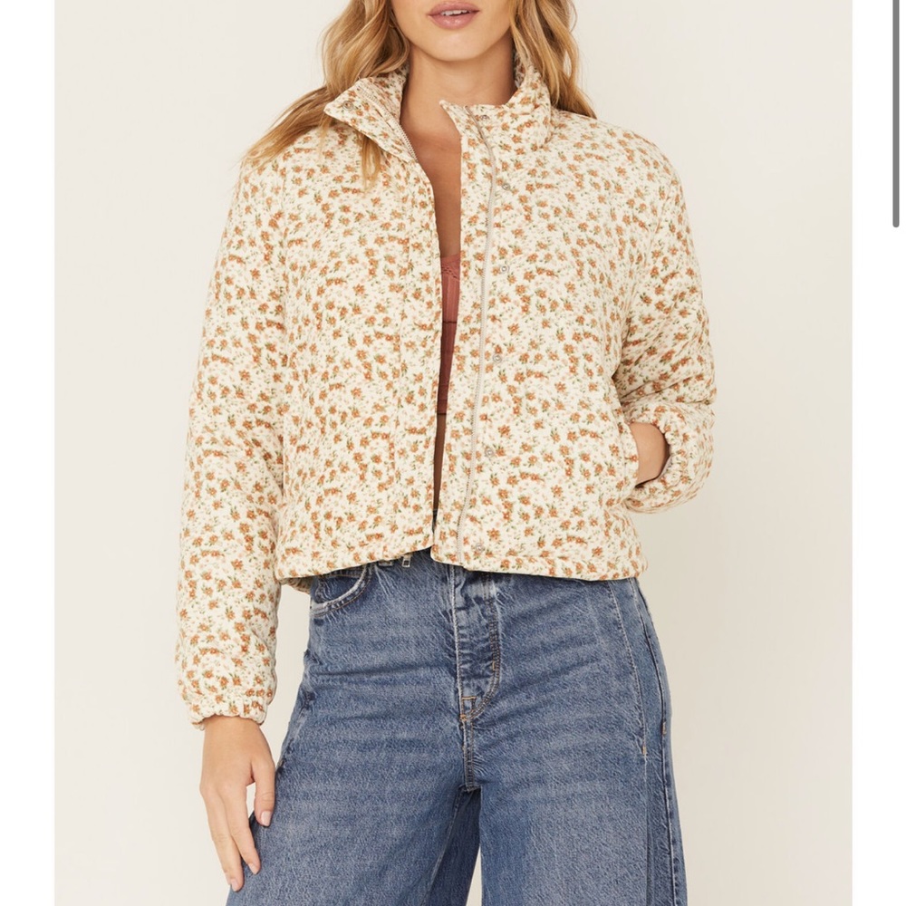 Floral puffer Jacket - Sadie & Sage